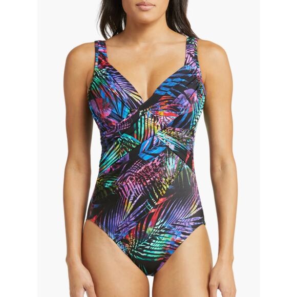 Miraclesuit Tropicat Revele One Piece Swim Suit 16 NWT